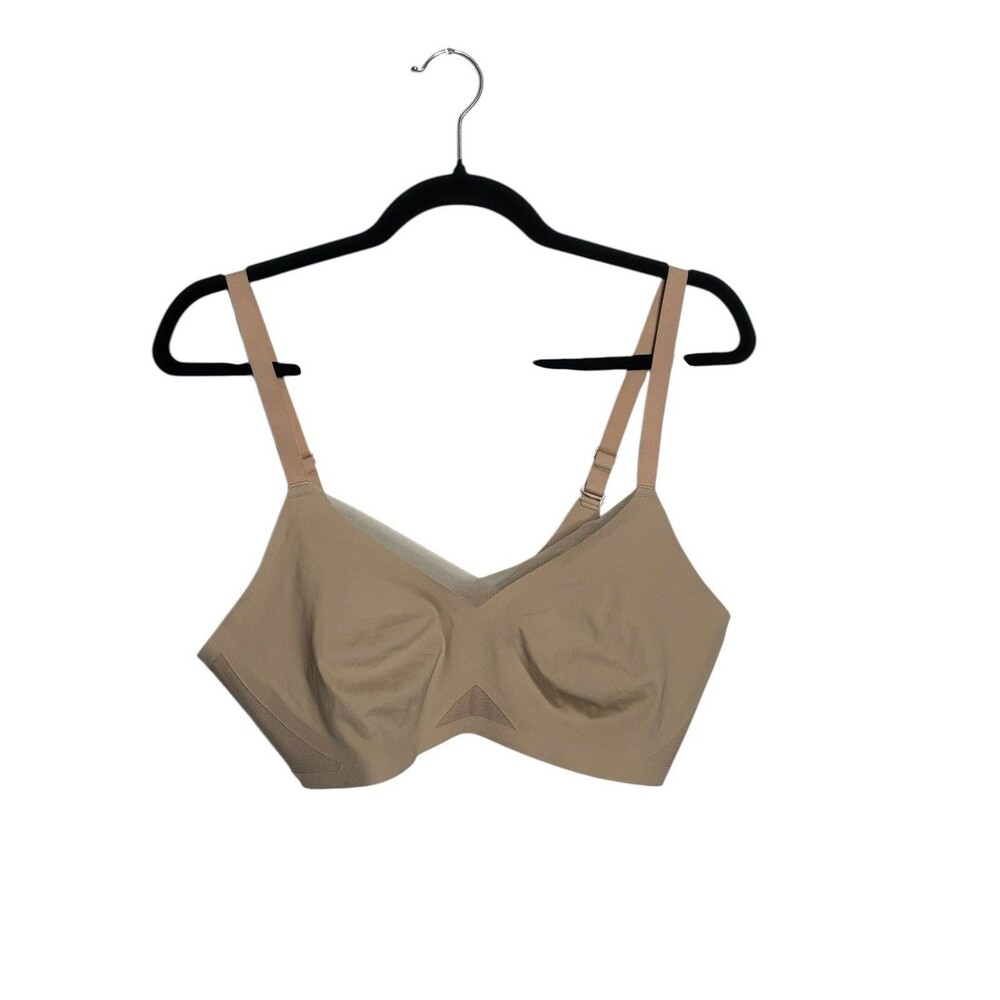 Honey Love Crossover Bra Sz Lrg Nude Beige Wireless No Pads